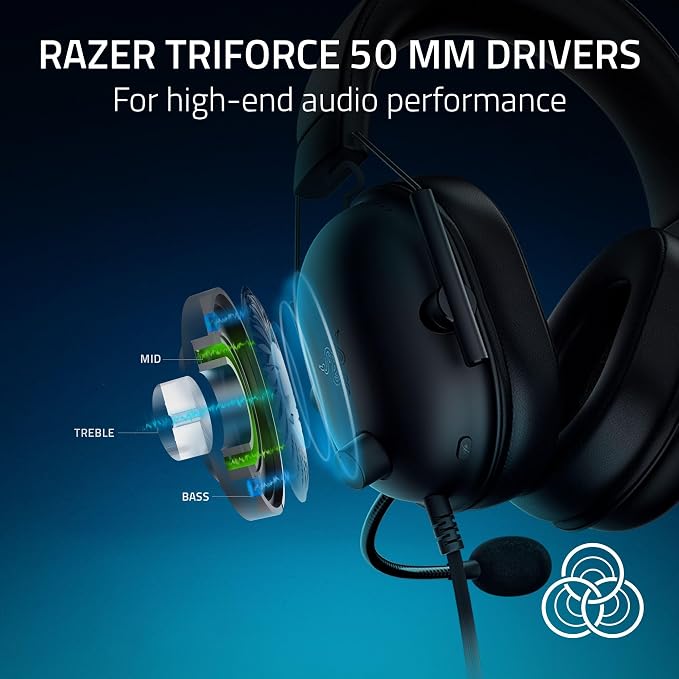 Razer BlackShark V2 X Wired PlayStation Gaming Headset, Black | 50mm Drivers, Cardioid Mic, Lightweight, Comfortable Noise Isolating Earcups, For PS5, Xbox Series X, PC, Switch, 3.5 mm Jack