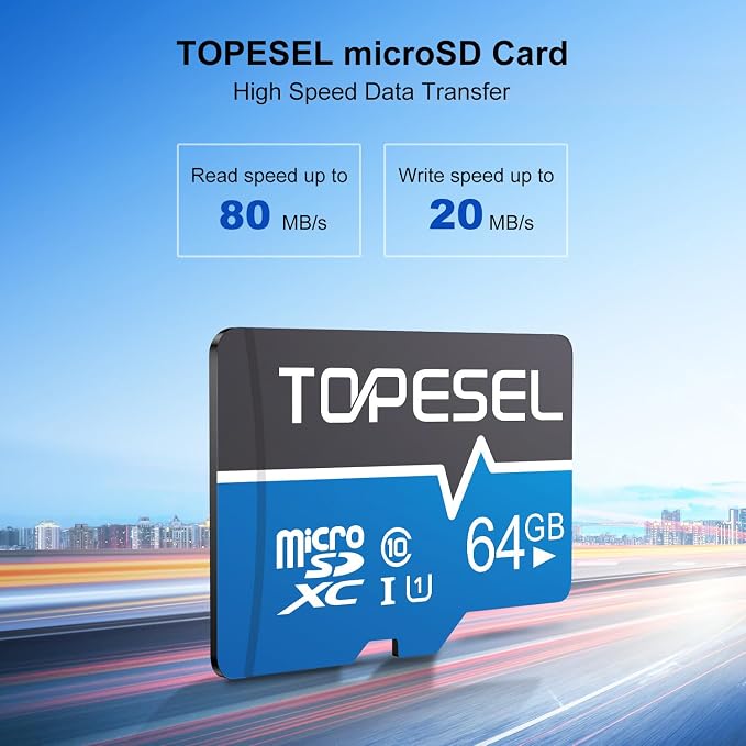 TOPESEL 10 Pack 64GB Micro SD Card Class 10 Micro-SDXC Memory Card UHS-I