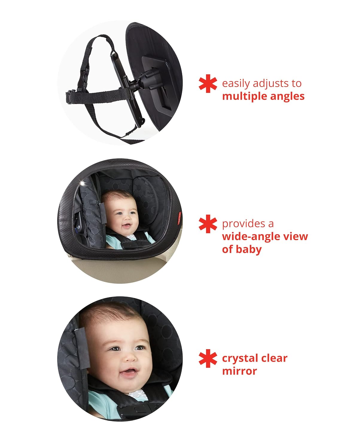 Skip Hop Baby Car Mirror, Style Driven, Black & Clean Child Car Seat Protector, Universal Baby Carseat Cover with Clean Sweep Crumb Catcher