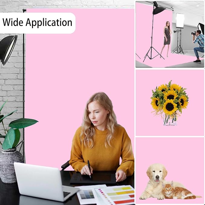 Pink Photo Backdrop for Photoshoot, Fabric Background for Product Photography