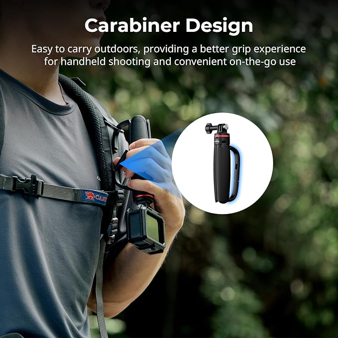 SMALLRIG Portable Action Camera Tripod in Carabiner Shape, 6.5-13.6in