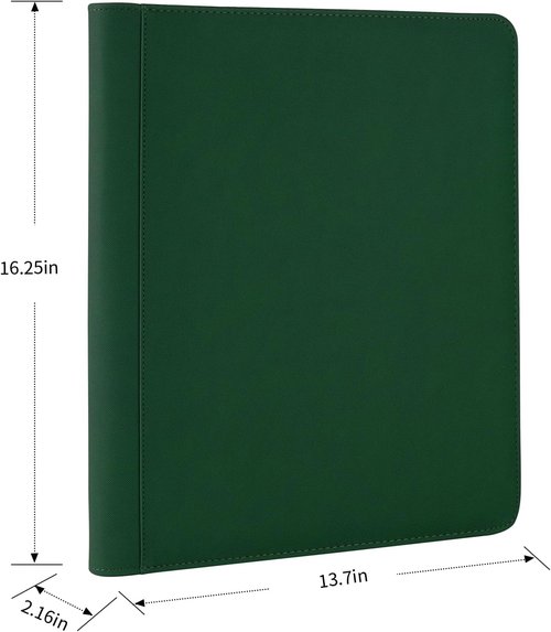 GERMUN Toploader Binder - Holds 324 Toploaders | 9 Pocket Double-Sided Storage for 3 x 4'' Cards - Diamond Green