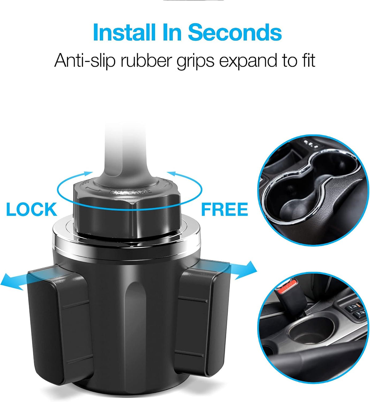 Naztech MagBuddy Elite XL Car Phone Holder - Magnetic Mount for Cup Holder with 11 Inch Gooseneck & 360 Degree Swivel, Universal Compatibility for iPhone, Android & GPS Units