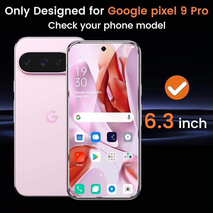 Lesakit 4 Pack for Google Pixel 9 Pro Screen Protector