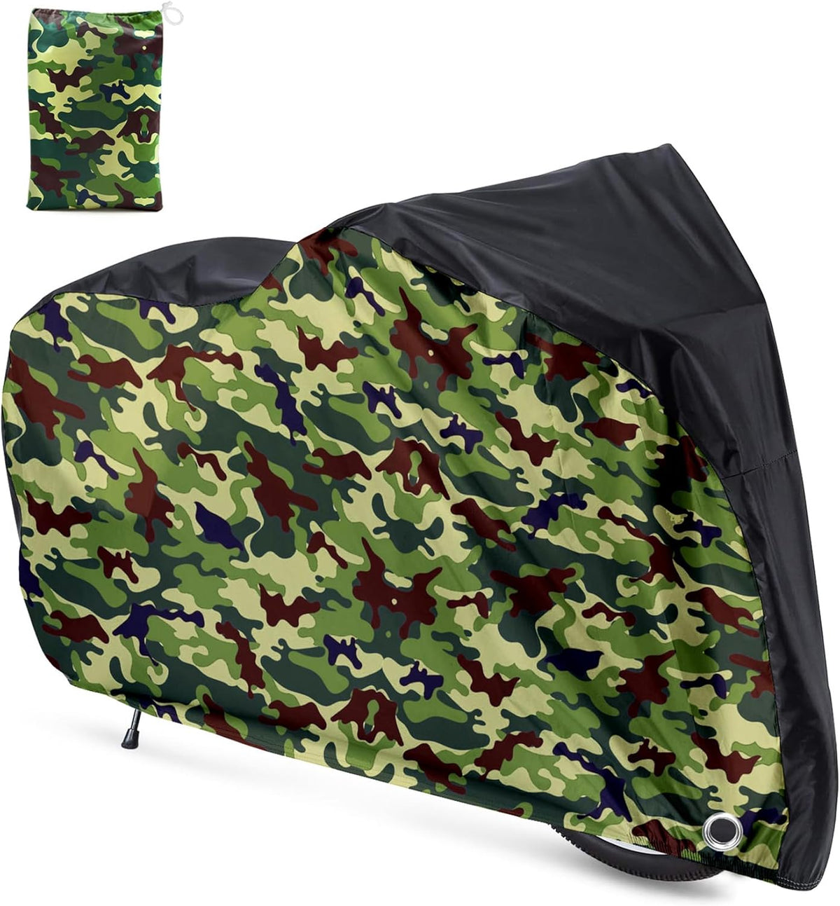 Roctee Waterproof Bicycle Cover - Wind & Rain Protection for XL Mountain & Road Bikes | Black & Camo, 78.7''L x 27.6''W x 43.3''H