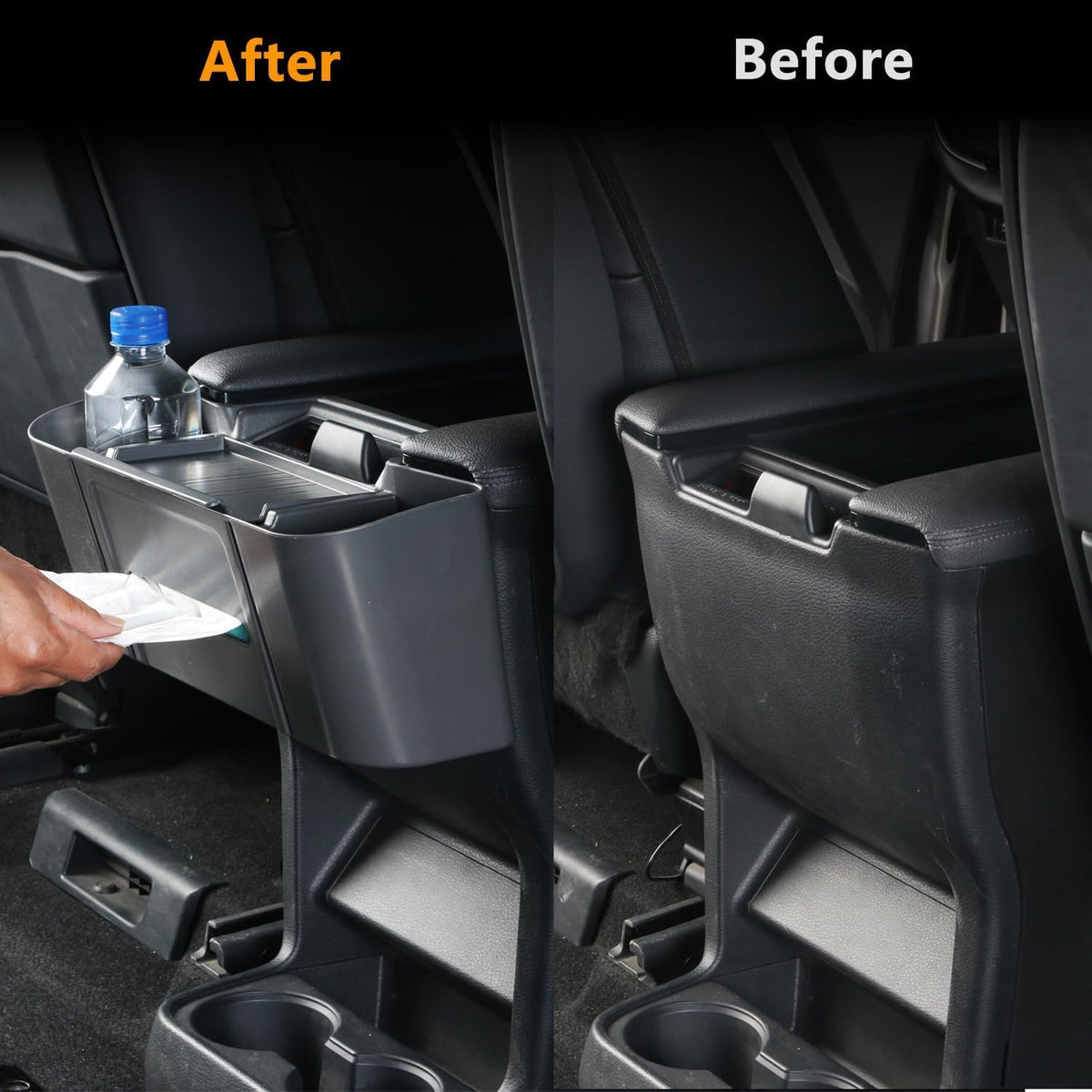 JYCDC Rear Armrest Storage Box Compatible with Toyota Sienna 2022–2026, 2nd Row Armrest Organizer for Center Console Area, Interior Accessories