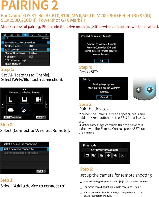 for Canon Wireless Camera Remote Control