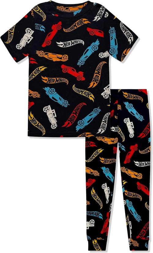 Komar Kids Hot Wheels Pajama Set - Soft 2-Piece Toddler Boys' PJs with Short Sleeve Shirt & Shorts