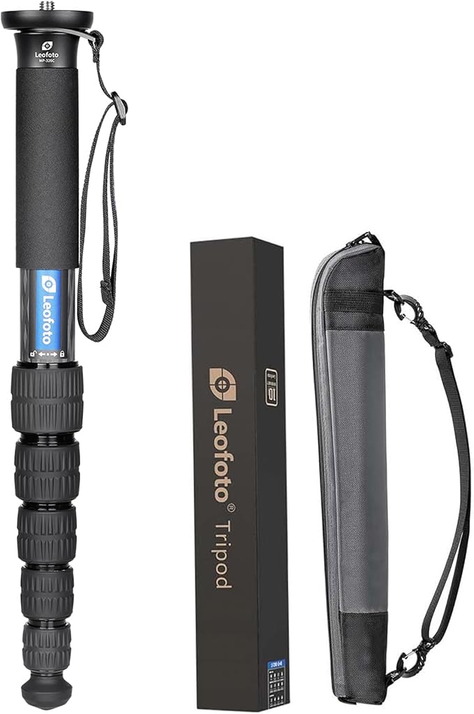 Leofoto MP-326C 61" 6-Section Carbon Fiber Portable Monopod, Lightweight
