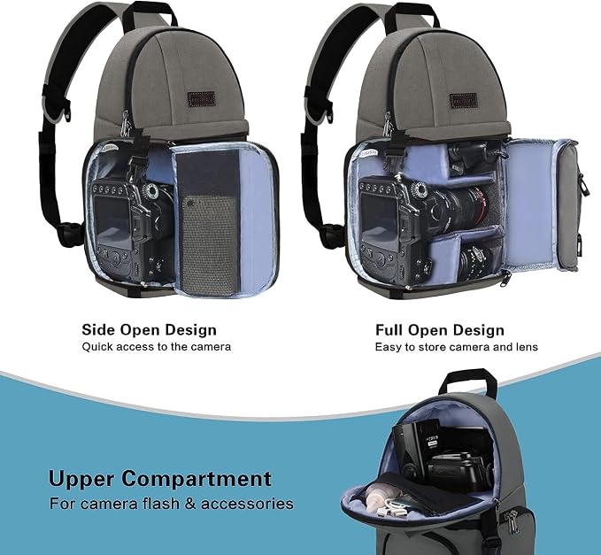 MOSISO Camera Sling Bag, DSLR/SLR/Mirrorless Camera Case Shockproof Photography