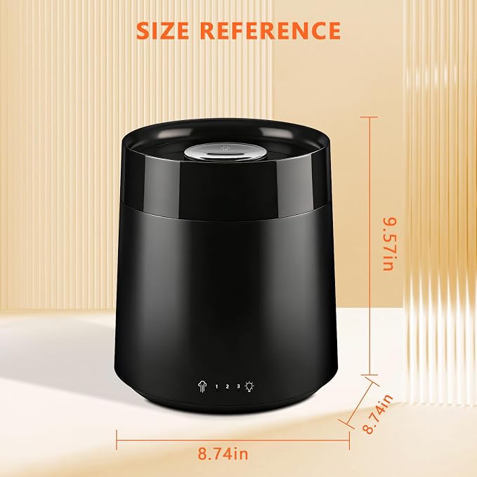 Humidifiers for Bedroom Home,3L Top Fill Cool Mist Humidifier for Baby Nursery,Essential Oil Diffuser for Large Room,3 in 1 Quiet Ultrasonic Humidifier for,Office,Plant,Nursery,BPA FREE(Black)