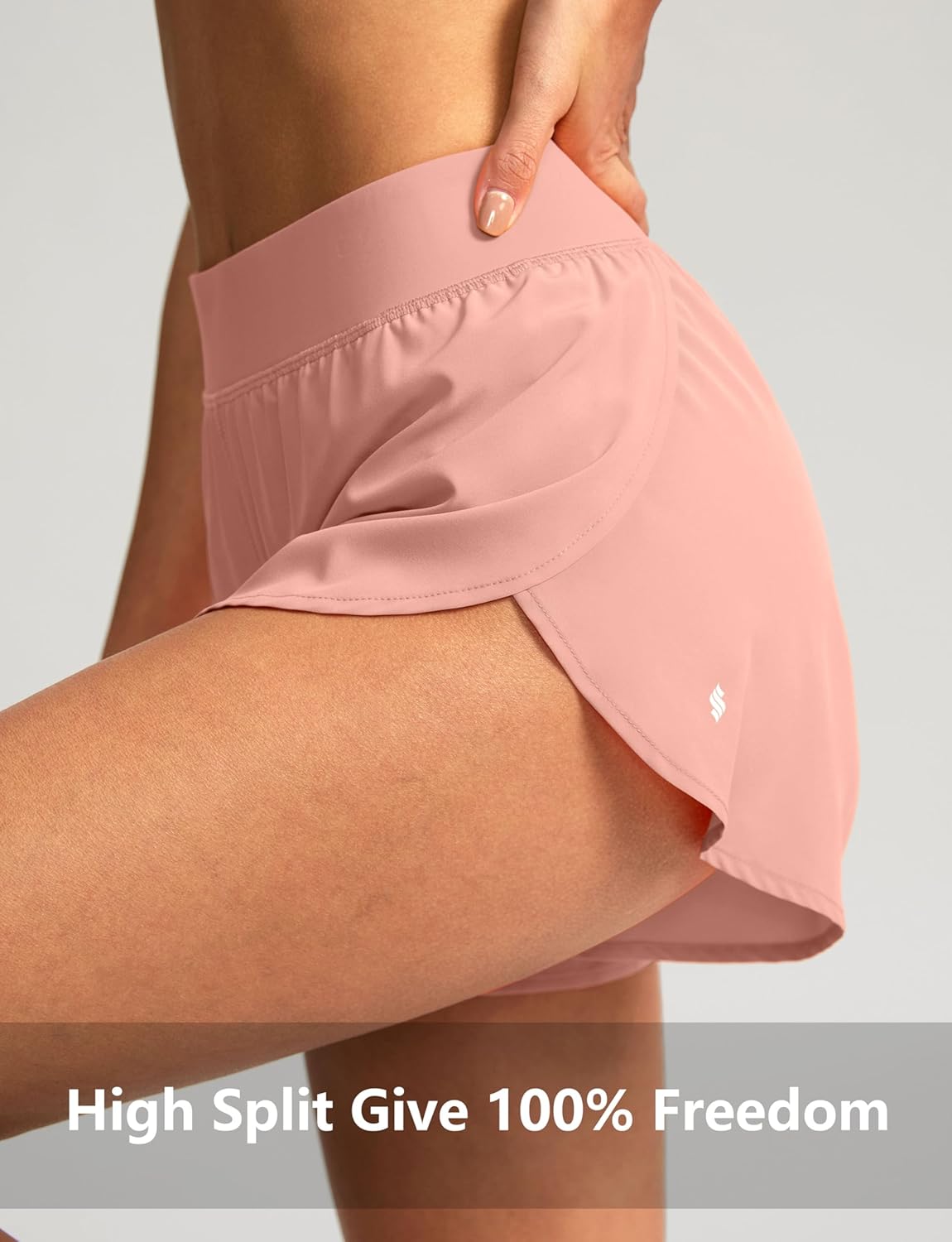 Soothfeel High Waisted Running Shorts for Women - Quick Dry Dolphin Style Gym Workout Shorts