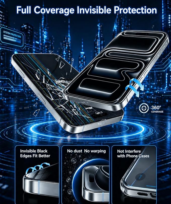 2 Pack for iPhone 17 Pro Max Privacy Screen Protector 6.9 inch, Full Coverage