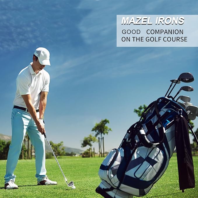 MAZEL Golf Individual Iron 1,2,3,4,5,6,7,8,9, Golf Iron with Steel Shafts for Right Handed Golfers
