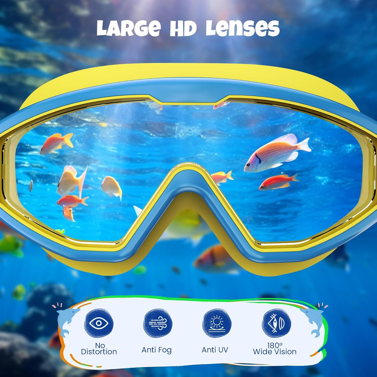 Skiennix Kids Swim Goggles - Anti-Fog UV Protection for Ages 4-16 | 180° Clear View, 3 Pack