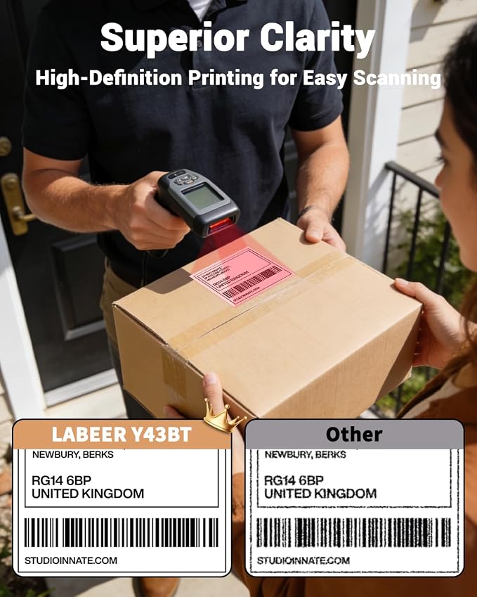 Labeer Bluetooth Thermal Shipping Label Printer, Wireless 4x6 Label Printer