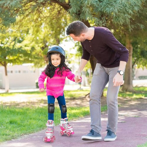 Nattork Adjustable Rainbow Roller Skates for Kids - Light Up Wheels | Perfect Birthday Gift