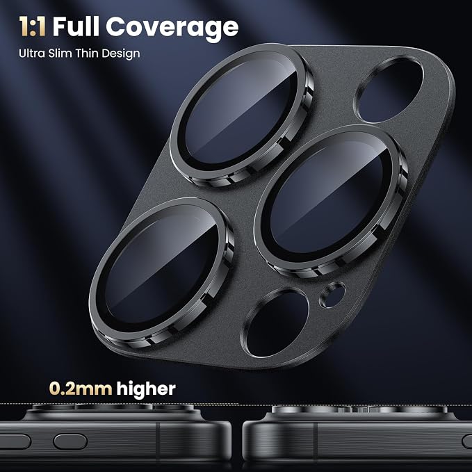WSKEN for iPhone 16 Pro/iPhone 16 Pro Max Camera Lens Protector, Metal Aluminum
