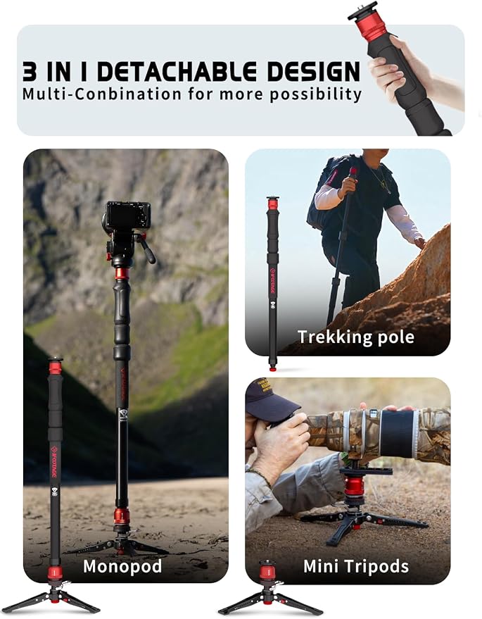 IFOOTAGE Cobra 3 A150S Strike Monopod, Pedal Locking Control, One-Step Rapid