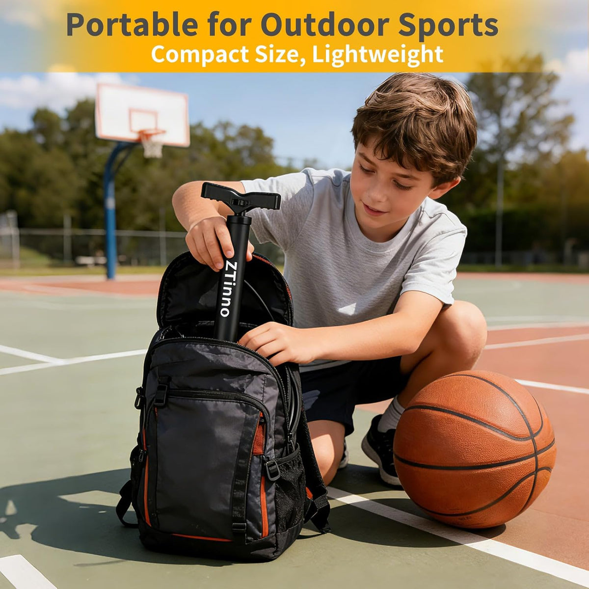 Skiennix Portable Floor Bike Pump - Dual Presta & Schrader Valves | Ideal for Tires & Balls