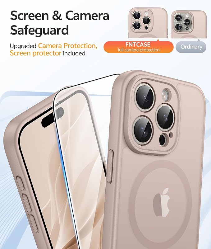 FNTCASE for iPhone 15 Pro Case: Translucent Matte Cases