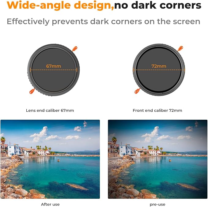 K&F CONCEPT 62mm Variable ND2-32 & Circular Polarizing Lens Filter in 1