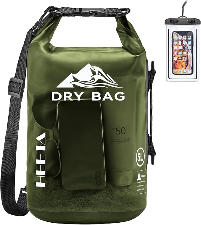 HEETA Dry Bag Waterproof for Women Men, 5L/10L/20L/30L/40L Roll Top Lightweight