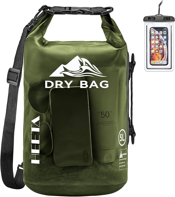 HEETA Dry Bag Waterproof for Women Men, 5L/10L/20L/30L/40L Roll Top Lightweight