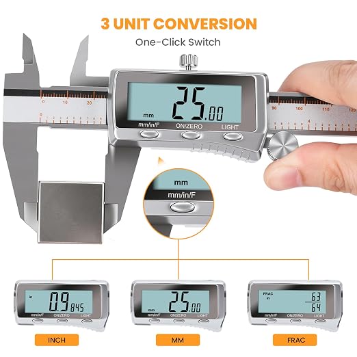 HARDELL Digital Caliper, Rechargeable Caliper Measuring Tool