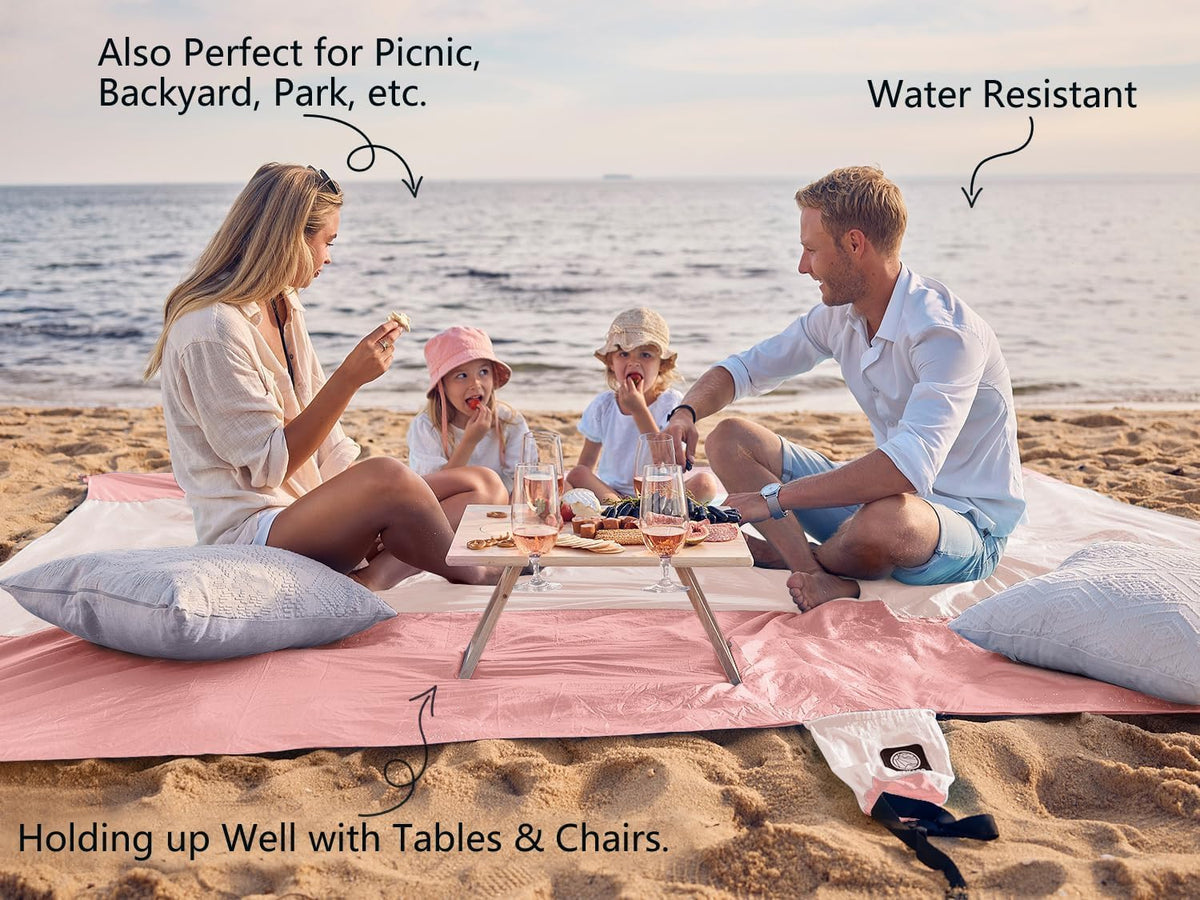 WEKAPO Beach Blanket - Extra Large Sandproof & Waterproof Mat | Quick-Drying, Compact Design for Picnics & Camping
