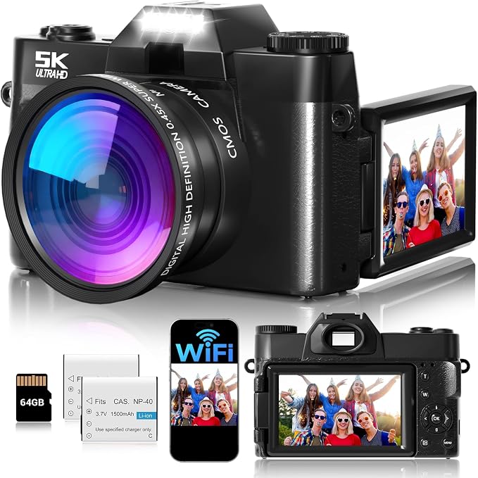 Digital Camera, UHD 75MP 5K Digital Cameras