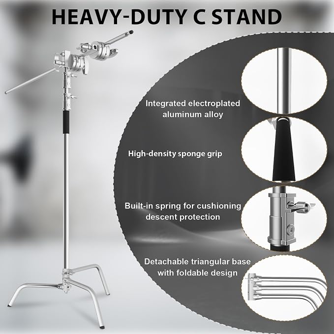 C Stand with Boom Arm, Photography Light Stand Kit