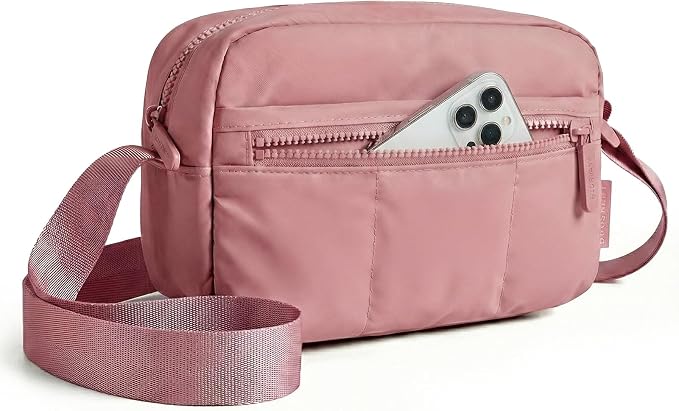 BAGSMART 2 in 1 Puffy Camera Sling Bag Small Camera Shoulder Bag