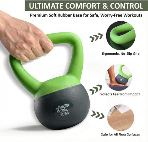 ENERGI CORE Kettlebell - Sand-Filled Weight for Home Gym & Strength Training - Portable for All Fitness Levels