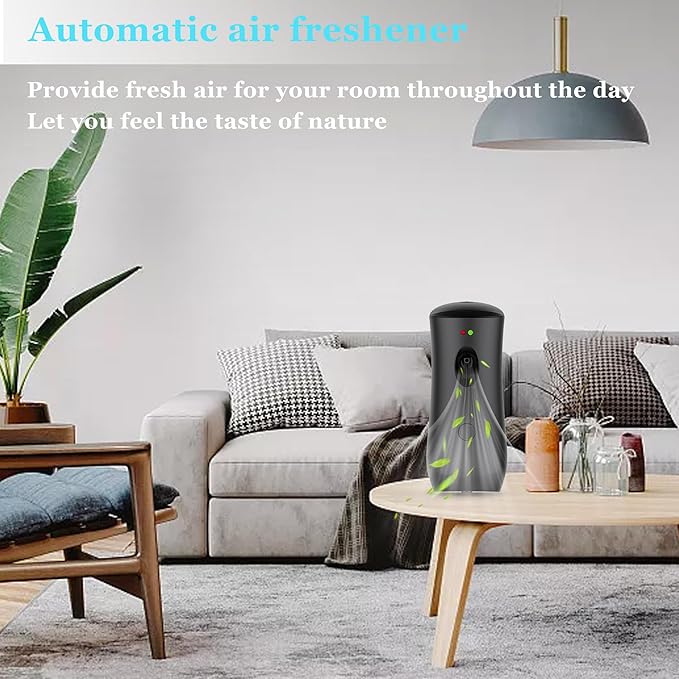 (3-Pack) Automatic Fragrance Dispenser Wall-mounted Aerosol Spray Air Freshener for Hotels, Home, Indoor, Offices, Schools, Restaurants, Commercial Place (001, Black)