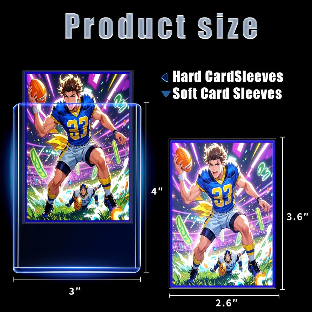 Skiennix 400 Card Sleeves - Premium Hard Plastic Protectors for Baseball & Football Cards | 3" x 4" Size