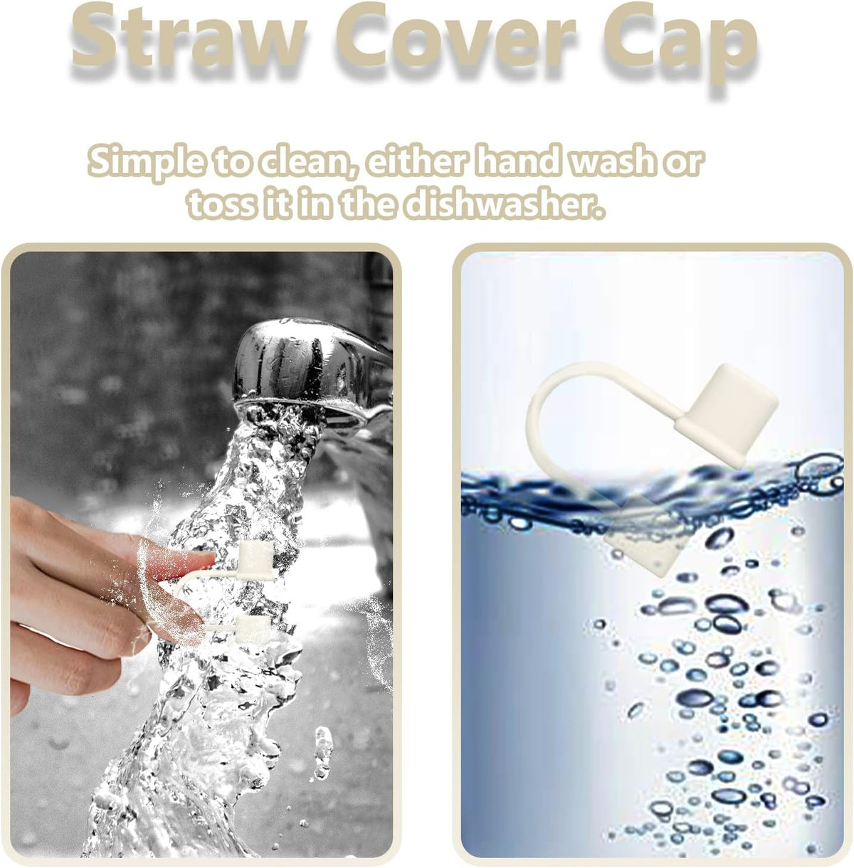 Stanley 7-Piece Straw Cover Cap Set | Silicone Straw Toppers for 40 & 30oz Tumblers - White & Grey