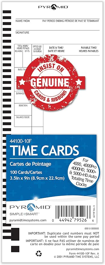 Pyramid Time Systems, 44100-10FMB, 4000PROK and 5000 Series Time Clocks from