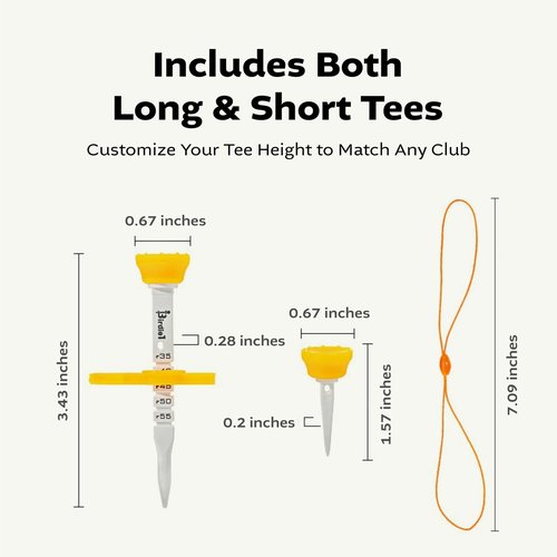 KPRODUCT4U Birdie1 Smart Golf Tees (Long Tees+Short Tees) 1P, 5ea (Green)