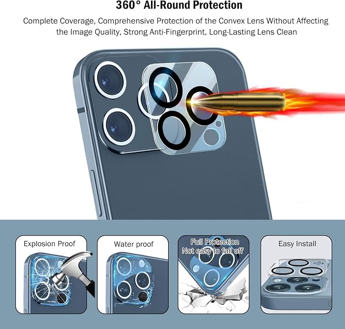 QHOHQ 3 Pack Screen Protector for iPhone 12 Pro Max 6.7"