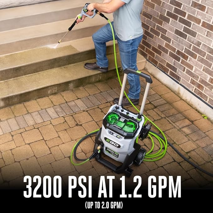 EGO Power+ Electric Pressure Washer, 3200 PSI Power Washer, Includes (2) 56V 6.0Ah Batteries and Charger - HPW3204-2