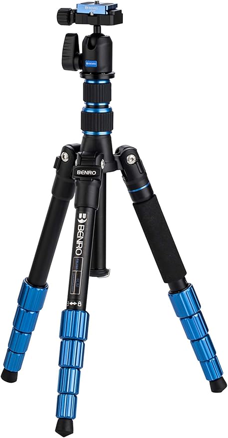 Benro Slim Travel Aluminum Tripod Kit – Lightweight 5-Section Tripod