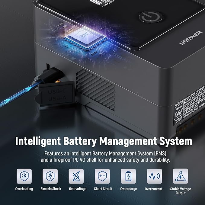 NEEWER Mini V Mount Battery, 6800mAh 99Wh V Lock Battery, PD65W Fast Charging/D