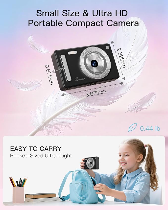 Digital Camera, FHD 1080P Point and Shoot Camera