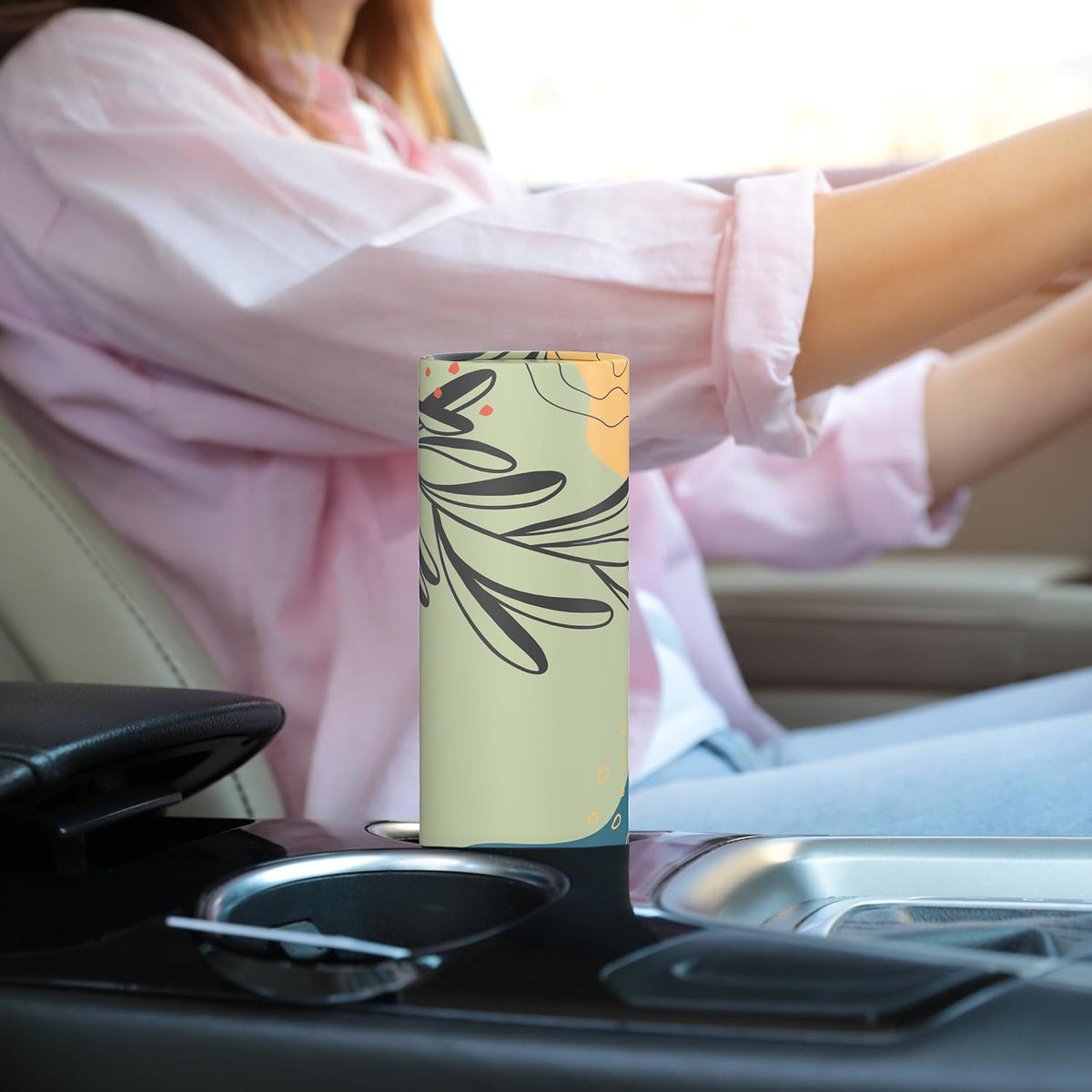 Car Tissue Holder with 3-ply Facial Tissues Bulk, Round Tissue Boxes for Home Office Bathroom (Boho Pattern)
