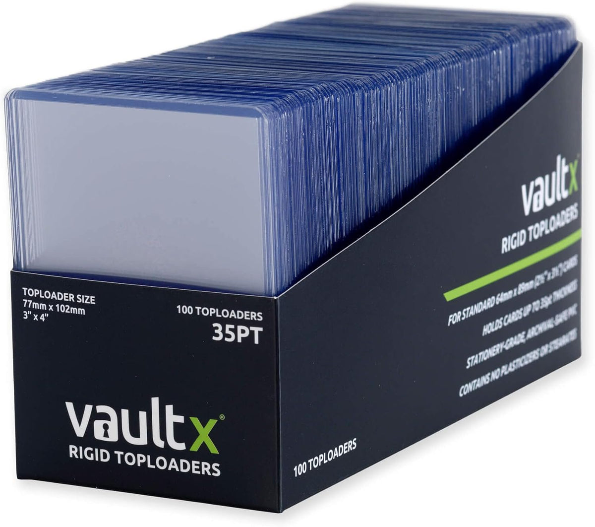 Vault X Toploaders | 35pt Premium Extra Thick Trading Card Holders | Clear Protection (100 Pack)