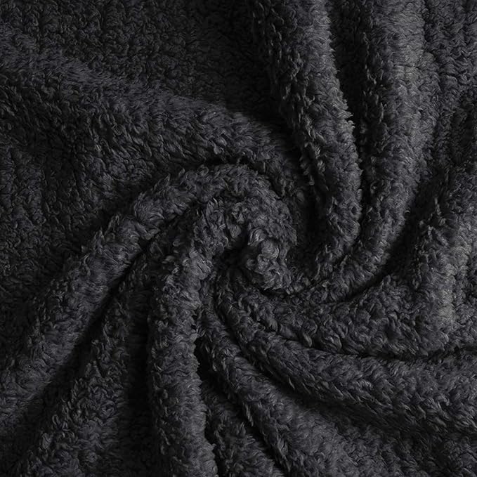 Pet Blankets for Couch Sofa Bed Dog Blankets Reversible Cat Blanket Soft Furniture Protector Cover for Small Medium Large Dogs Cats, Black, 65 x 83 inches