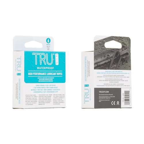 Nite Ize TRU Zip Lubricant Wipes - Biodegradable, Non-Staining Gear Aid for Zippers - 6 Wipes per Pack | 3 Pack