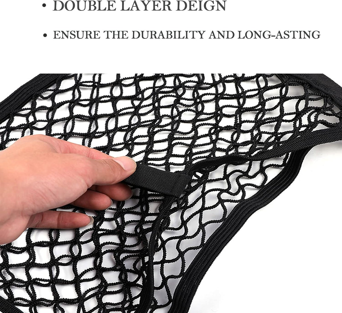 2 Pack Small Cargo Net Pocket Storage Mesh Net Elastic Automotive Cargo Nets Storage Pouch for Car Trunk Net, RV, Boat Storage Mesh Pocket Net with 8 Mounting Screws and Hooks (24 x 9.8 Inches)