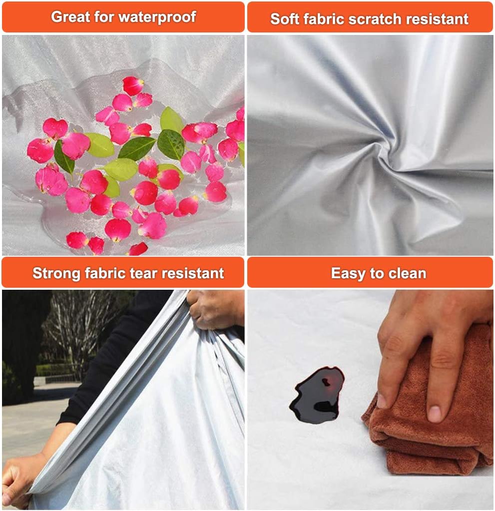 Kayme Car Covers for Automobiles Waterproof All Weather with Zipper Sun Uv Rain Protection Mirror Pocket Fit Nissan, Audi A3 Sedan, Acura Integra/Rsx, Hyundai Accent etc.(Up to 177 Inch) 3M